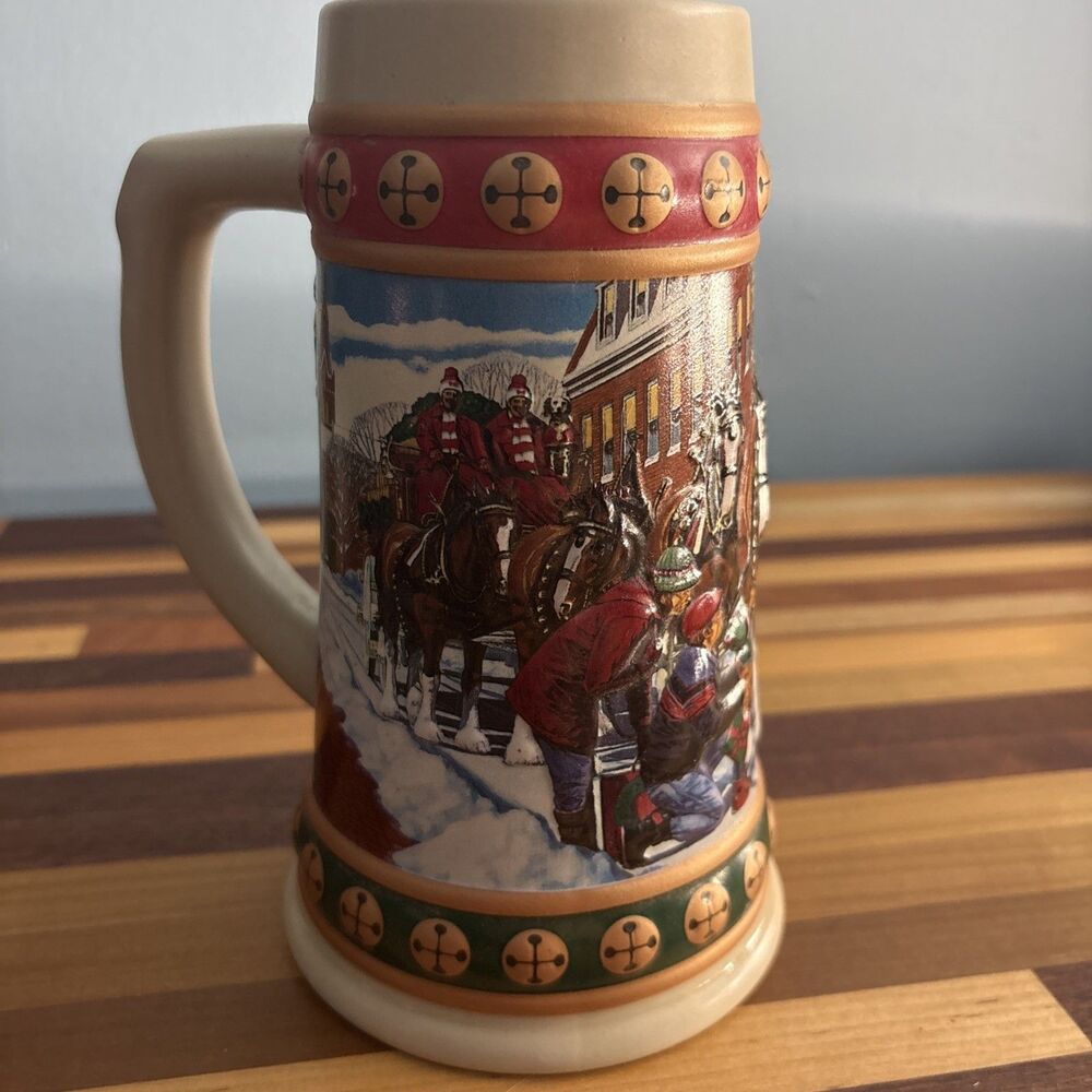 1993 Budweiser Holiday Stein, titled "Hometown Holiday”